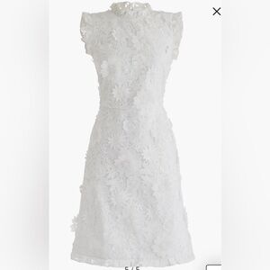 J. Crew White Floral Lace Mini Dress